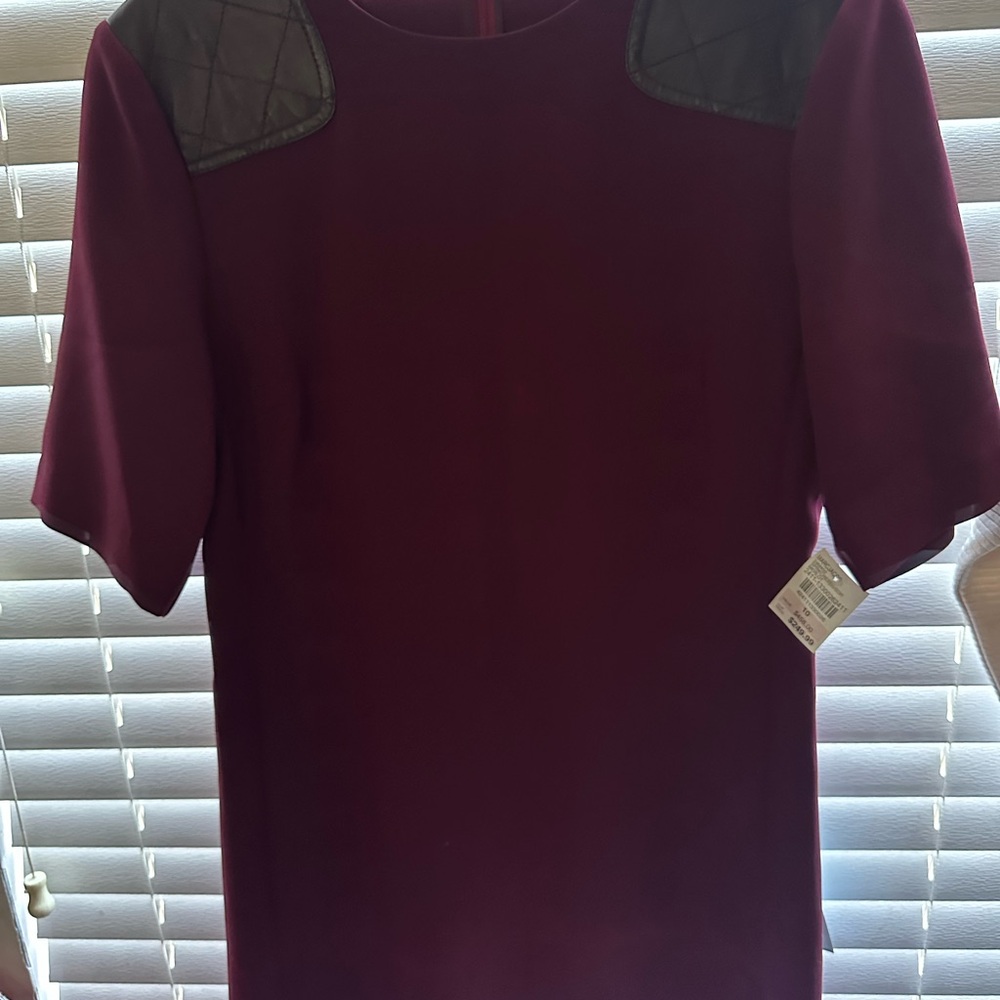 Chic Burgundy Dress with Black Accents